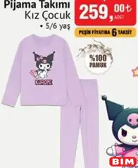 KUROMİ KIZ ÇOCUK PİJAMA TAKIMI